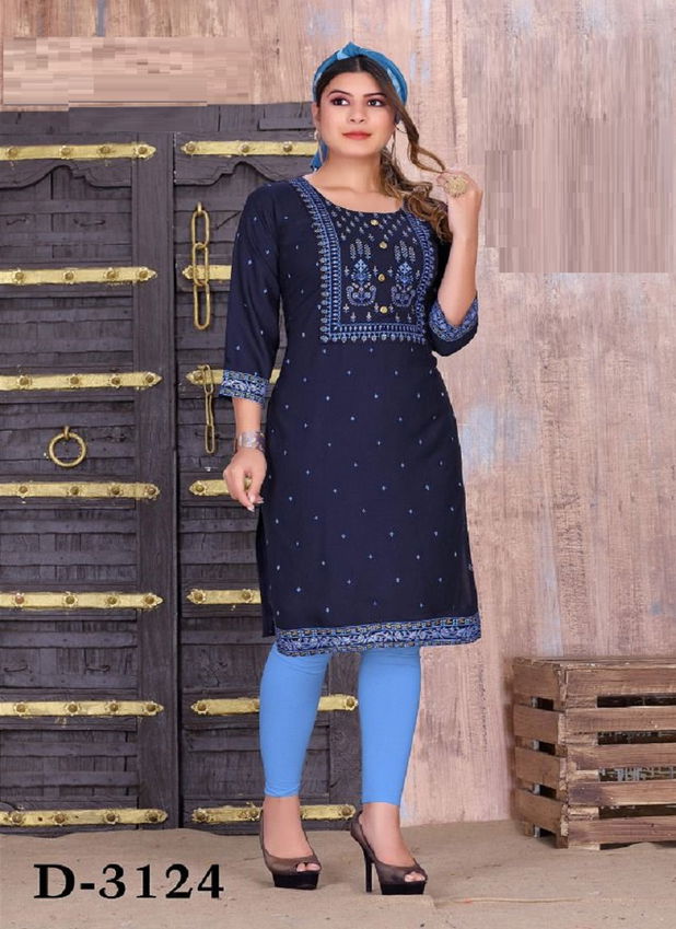 Anita 3124 Heavy rayon Ethnic Wear Designer Kurti Collection